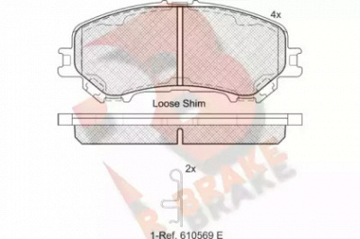 R BRAKE rb2181 -  Комплект тормозных колодок, дисковый тормоз